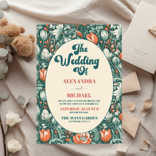BudgetBoho Chic Retro Colorful Blommigt Bröllop Reklamblad