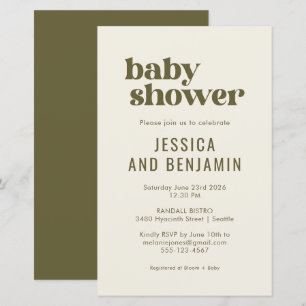 BudgetBoho-Chicen Oliv grönt babyvisningsprogram