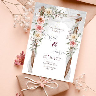 budgetboho elegant-klass botaniskt bröllop flygblad