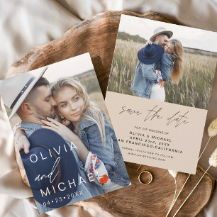 BudgetBoho-typografi Spara datumfoto Flygblad