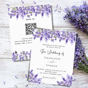 Budgetbröllopsinbjudan för Lavender QR-OSA