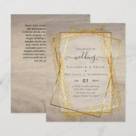 BUDGETBRÖLLOPSINVITATIONER Guld Glitter Geometris