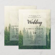 BUDGETBUDGETINBJUDAN Forest Gräs Träd Wedding Grön
