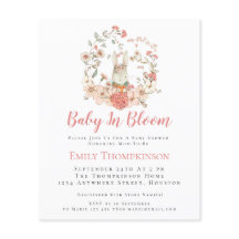 Budgetbunny Baby i Bloom Girl Baby Shower Inbjudan