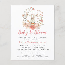 Budgetbunny Baby i Bloom Girl Baby Shower Inbjudan