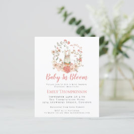 Budgetbunny Baby i Bloom Girl Baby Shower Inbjudan