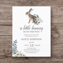Budgetbunny Boho Dusty Blue Flower Baby Shower in