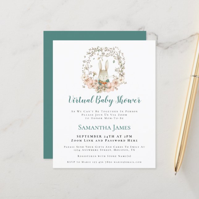 Budgetbunny Vintage Boy Virtuell Baby Shower (Fram/Back In Situ)