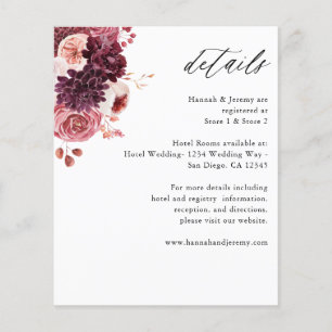 Budgetburgundy & Rosa Blommigt 8B - detaljer Flygblad