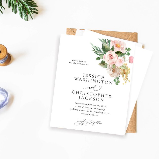 BudgetChampagne & Rosa Blommigt Bröllop (Skapare uppladdad)