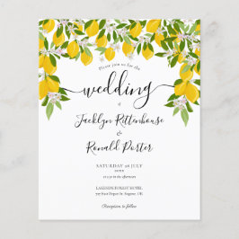 Budgetcitat - inbjudan till Greenery Wedding