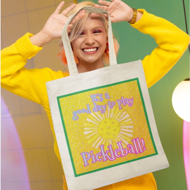 Budgetdag för Bra att spela upp pickleball Tygkasse (Very fun pickleball tote bag!)