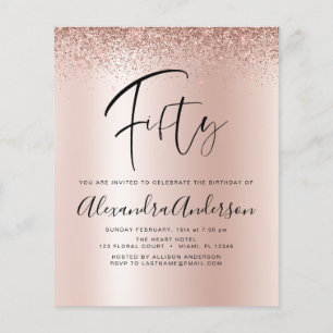 Budgetdagseftermiddagen Glitter Ro Guld Flyer