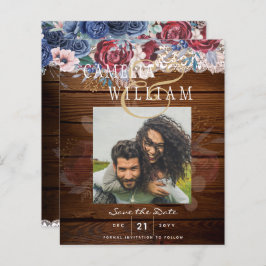 Budgetdatum för Burgundy Blue Blommigt Snöre Bröll