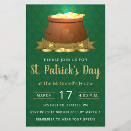 Budgetdel av inbjudan till St patricks day i Guld