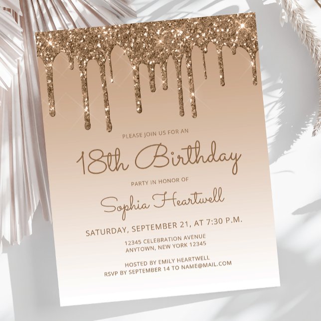 Budgetdroppen Glitter Guld 18:e Födelsedagsfesten (Skapare uppladdad)