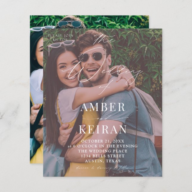 Budgeteftermiddagsskuggor - Photo Bröllop (Fram/baksida)