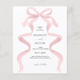 BUDGETElegant Rosa Bow Monogram Bröllop