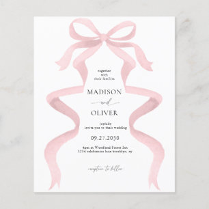 BUDGETElegant  Rosa Bow Monogram Bröllop