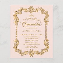 BUDGETElegant  Rosa Guld Tiara Quinceanera