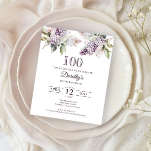 BUDGETEN 100:e Födelsedagsfestens Lila Lilac-Blomm