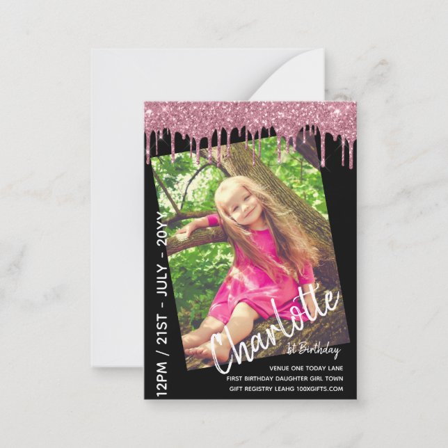 BUDGETEN 1:a födelsedag 1:a i dag PHOTO Inbjudan (Framsida)