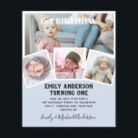 BUDGETEN 1:a födelsedag PHOTO Inbjudan eller TACK Flygblad<br><div class="desc">Bekvämt modern 4 x PHOTO COLLAGE med övertäckningstext och typografisk layout för trendig med textmall fält på båda sidor (qr-skanningskod valfri) så att du kan lägga till all information du behöver om party-evenemanget tack vare dig. Den här allt-i-1-födelsedagsartikeln kan användas som ett meddelande, inbjudan till firande eller som ett tack....</div>