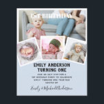 BUDGETEN 1:a födelsedag PHOTO Inbjudan eller TACK Flygblad<br><div class="desc">Bekvämt modern 4 x PHOTO COLLAGE med övertäckningstext och typografisk layout för trendig med textmall fält på båda sidor (qr-skanningskod valfri) så att du kan lägga till all information du behöver om party-evenemanget tack vare dig. Den här allt-i-1-födelsedagsartikeln kan användas som ett meddelande, inbjudan till firande eller som ett tack....</div>