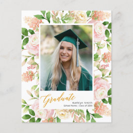BUDGETEN 2023 Rosa Blommigt Photo Grad-meddelande