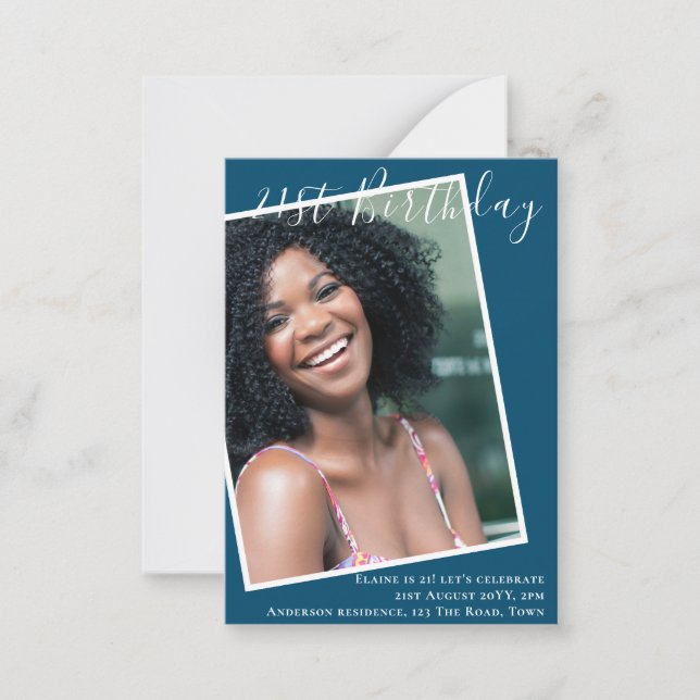 BUDGETEN 21:a födelsedag Inbjudan PHOTO Keepsaké (Framsida)