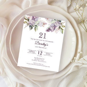BUDGETEN 21:a födelsedag Party Lila Lilac-Blommigt