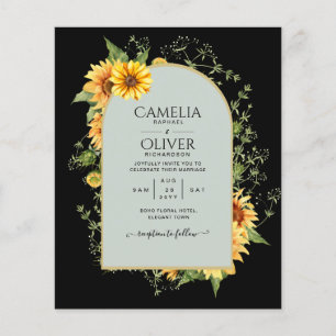 BUDGETEN - allt-i-1-Rustic Sunblommor Greenery Brö Flygblad