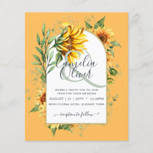 BUDGETEN - allt-i-1-Rustic Sunblommor Greenery Brö Flygblad