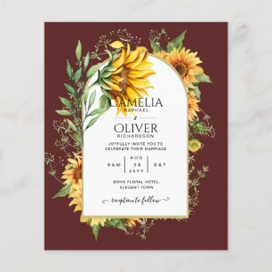 BUDGETEN - allt-i-1-Rustic Sunblommor Greenery Brö Flygblad