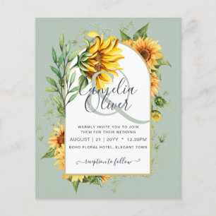 BUDGETEN - allt-i-1-Rustic Sunblommor Greenery Brö Flygblad