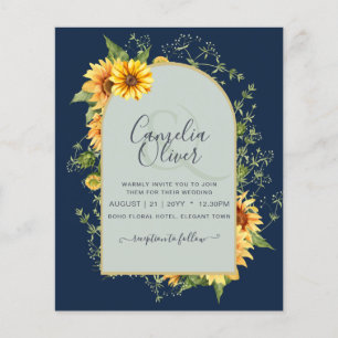 BUDGETEN - allt-i-1-Rustic Sunblommor Greenery Brö Flygblad