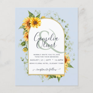 BUDGETEN - allt-i-1-Rustic Sunblommor Greenery Brö Flygblad