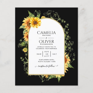 BUDGETEN - allt-i-1-Rustic Sunblommor Greenery Brö Flygblad
