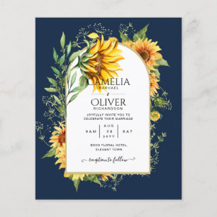 BUDGETEN - allt-i-1-Rustic Sunblommor Greenery Brö Flygblad