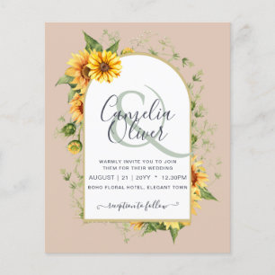 BUDGETEN - allt-i-1-Rustic Sunblommor Greenery Brö Flygblad
