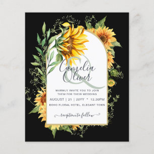 BUDGETEN - allt-i-1-Rustic Sunblommor Greenery Brö Flygblad