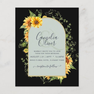 BUDGETEN - allt-i-1-Rustic Sunblommor Greenery Brö Flygblad