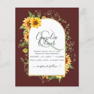 BUDGETEN - allt-i-1-Rustic Sunblommor Greenery Brö Flygblad