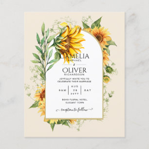 BUDGETEN - allt-i-1-Rustic Sunblommor Greenery Brö Flygblad