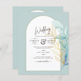 BUDGETEN Allt-i-1-sjöglaset Guld Löv Sage Bröllop