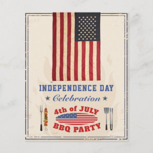 BUDGETEN Amerikanska Flagga 4:e JULY BBQ Party Inb Flygblad