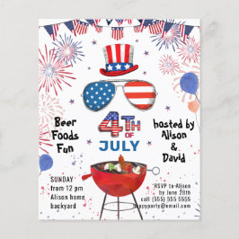 BUDGETEN Amerikanska Flagga 4:e JULY BBQ Party Inb Flygblad