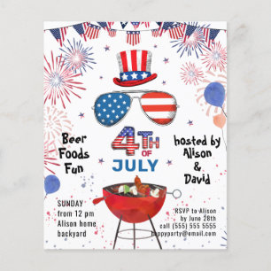 BUDGETEN Amerikanska Flagga 4:e JULY BBQ Party Inb Flygblad