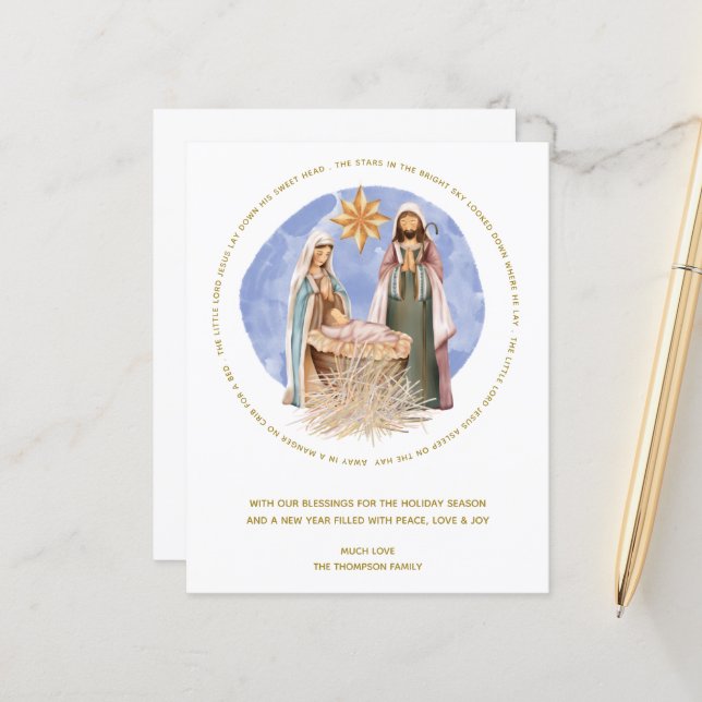 Budgeten är borta i ett julkort (Fram/Back In Situ)