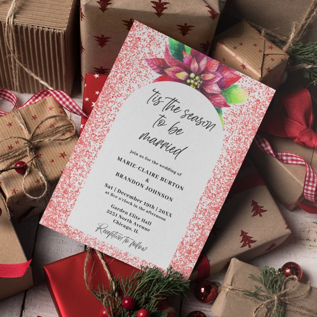 Budgeten Arch Red Poinsettia Flat jul Bröllop (Skapare uppladdad)